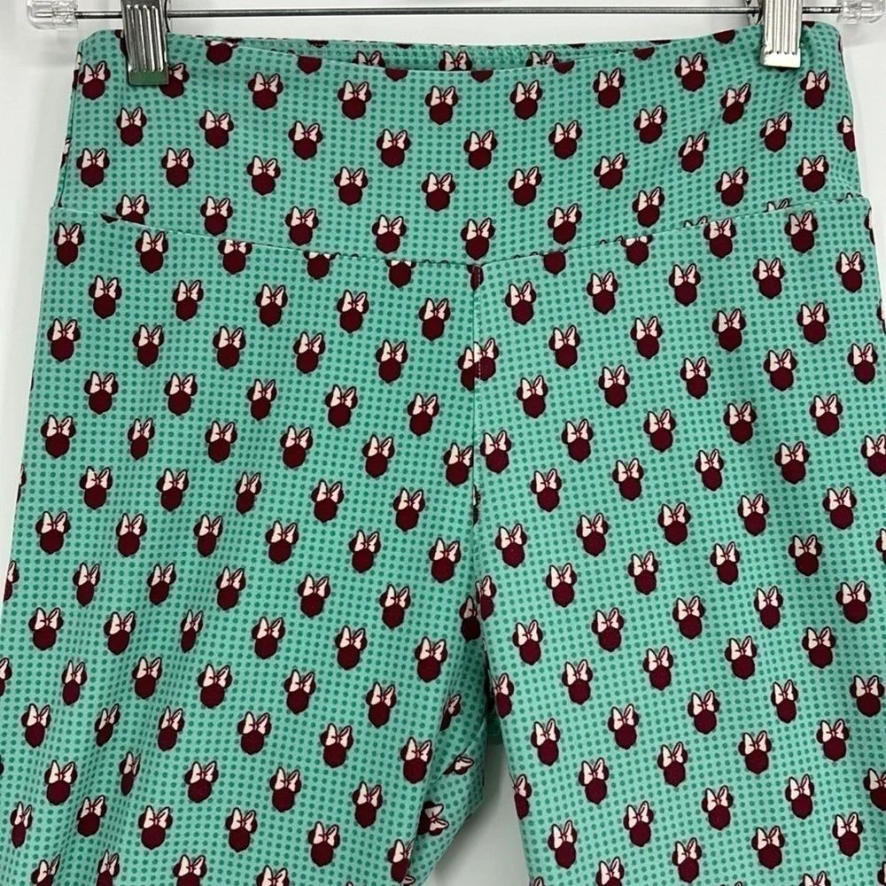 Disney X Lularoe Minnie Mouse Leggings in Teal Green & Fuchsia